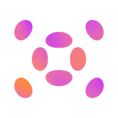 Gradient ovals morphing into a smiley face