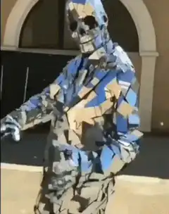 Mosaic skeleton dancing