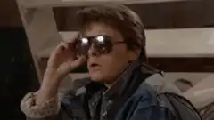 Marty McFly takes off his sunglasses says whoa