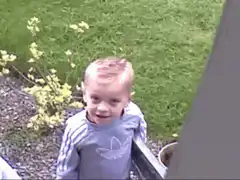 Toddler gives the finger