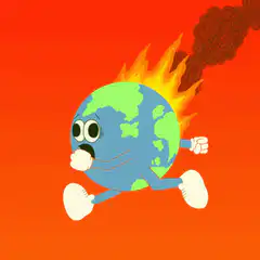 Earth running on fire