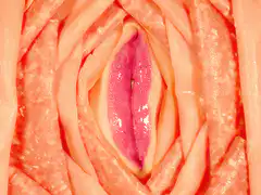 Salami lips opening to reveal teeth