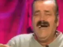 Man laughing hysterically