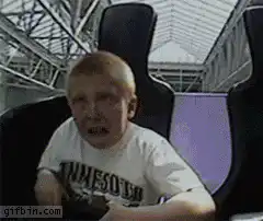 Kid screaming on roller coaster