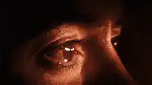 Close up of eye opening and closing