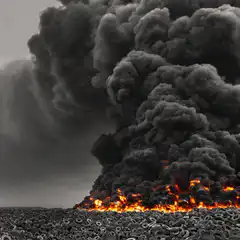 fire in field of tires