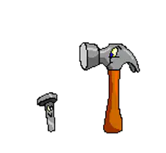 Pixel hammer hits nail