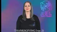 ASL Sign for Thanksgiving