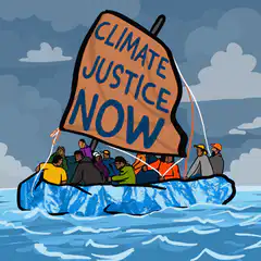 Climate Justice Now Iceberg Sailboat