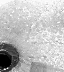water swirling down a drain