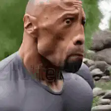 The Rock gets squished by a cartoon face