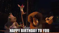 Madagascar characters sing happy birthday