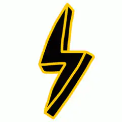 Black lightning bolt with yellow outline