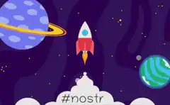 Cartoon rocket launching into space