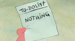 SpongeBob to-do list nothing