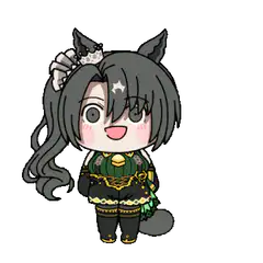 Chibi character with cat ears and tail