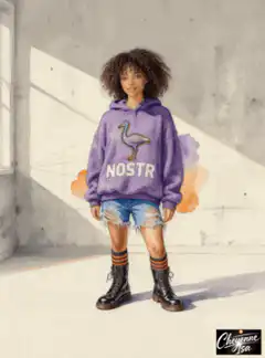 Girl in purple hoodie dancing