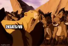 Nala surrounded by hyenas