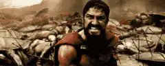 King Leonidas glowing eyes battle