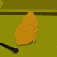 Orange blob reveals shocked face