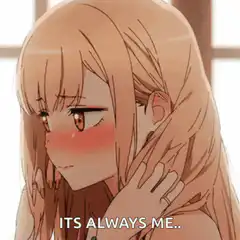 blushing anime girl its always me