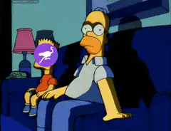Homer Simpson sitting on couch with Bart