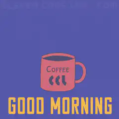 Tired cat drinks coffee and wakes up
