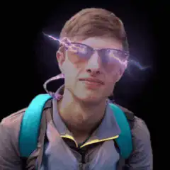 Man with glowing sunglasses