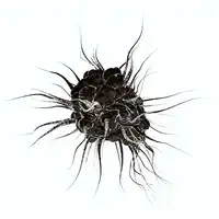 Black spiky organic mass rotating