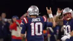 New England Patriots player Jones 10 celebrating