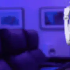 Streamer looks at camera