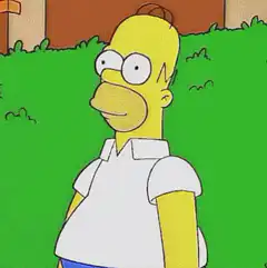 Homer Simpson hiding in the bush