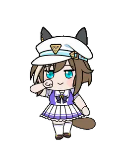 Chibi cat girl saluting