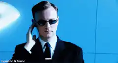 Agent Smith talking on phone