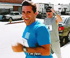 Steve Carell running fast