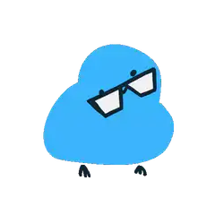 Blue blob with glasses