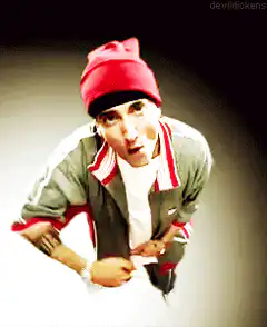 Eminem pointing at camera