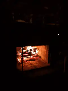 fire burning in a fireplace