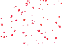 Red confetti falling on white background