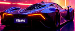futuristic car neon lights