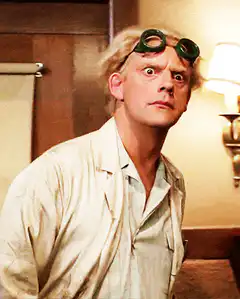 Doc Brown wide-eyed stare