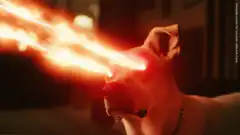 Dog shoots laser beams from eyes