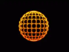 glowing orange sphere morphing