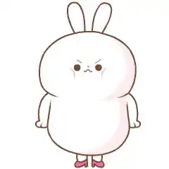 angry white rabbit with star