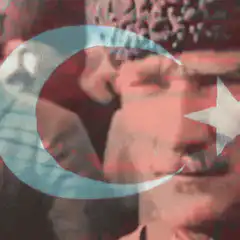 Turkish flag overlay on Mustafa Kemal Atatürk