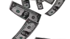 Falling US dollar bills