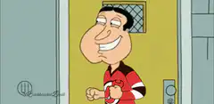 Quagmire dancing in his apartment