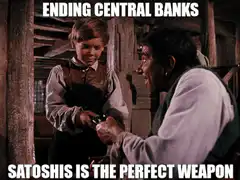 Little boy with gun ending central banks