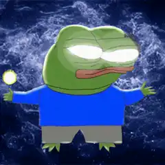 Pepe the Frog levitating in space