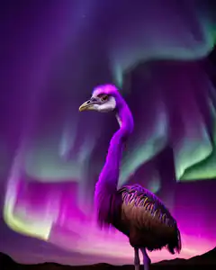 purple ostrich aurora borealis
